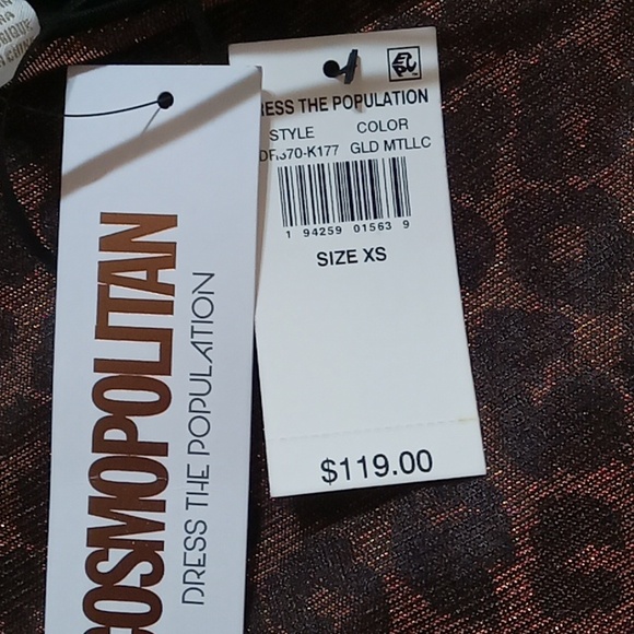 DRESS THE POPULATION Womens XS EXTRA SMALL Animal Print NEW Party One Shoulder - Picture 9 of 15